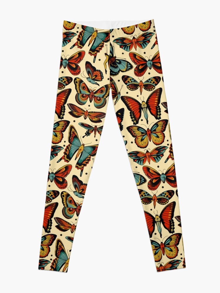 Alternate view of Butterflies traditional tattoo flash Leggings