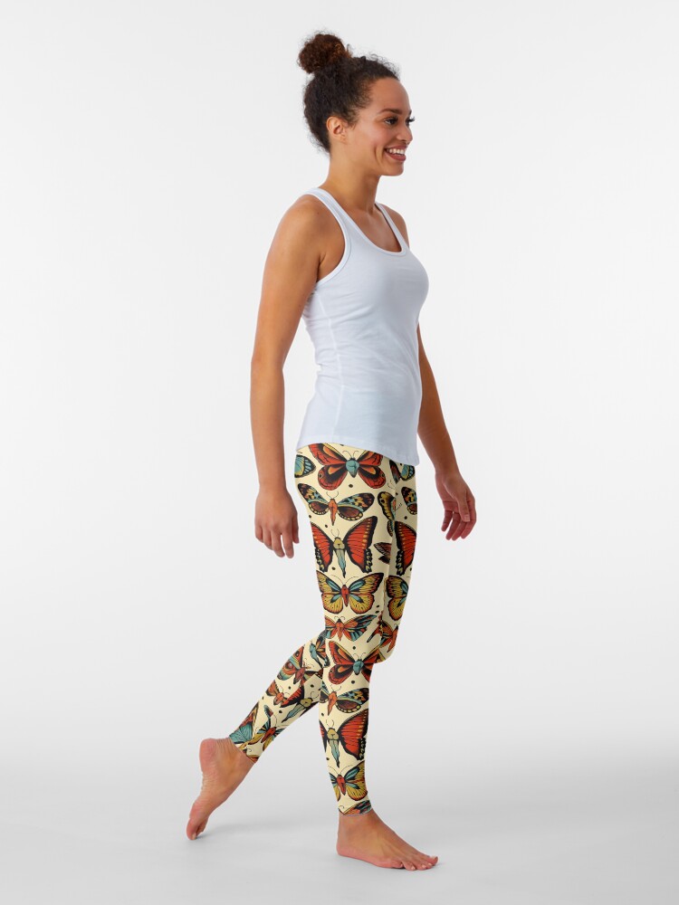 Alternate view of Butterflies traditional tattoo flash Leggings