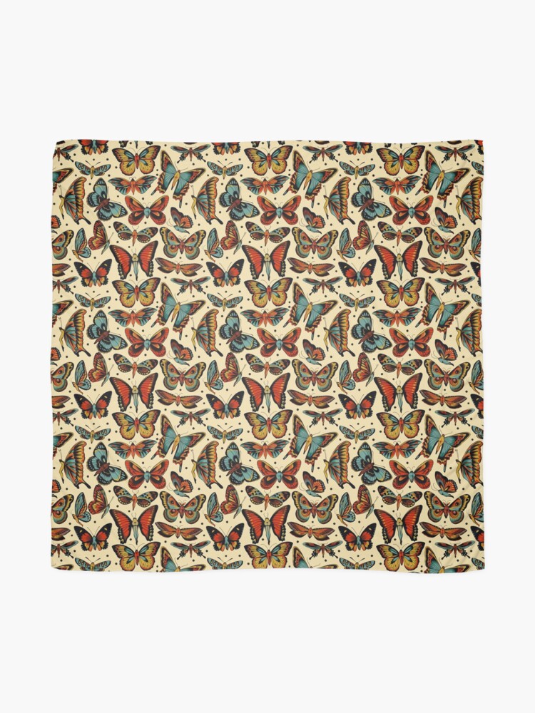 Alternate view of Butterflies traditional tattoo flash Scarf