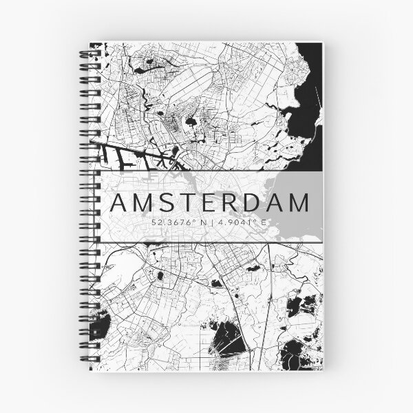 Item preview, Amsterdam Netherlands Modern Street Map With Co-ordinates designed and sold by RossWilson12.
