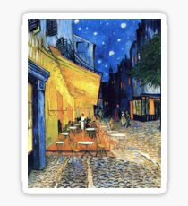 Pegatina Vincent van Gogh - The Cafe Terrace en la Place de Forum en Arles at Nigh