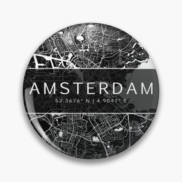 Item preview, Amsterdam Netherlands Modern Street Map With Co-ordinates  designed and sold by RossWilson12.