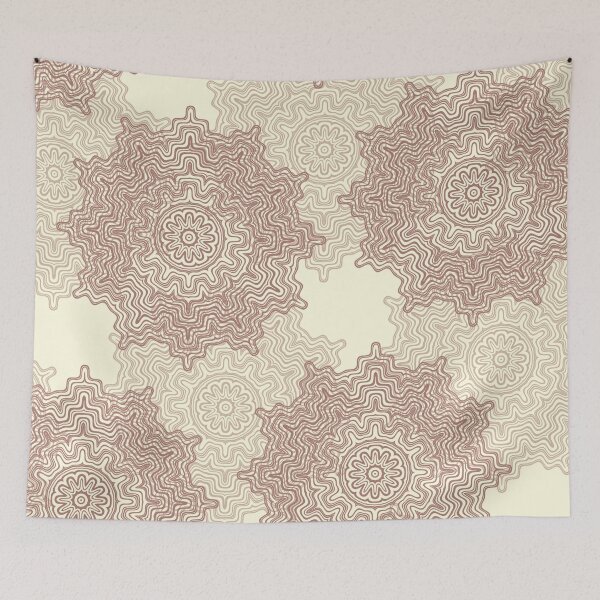 Item preview, Farrow Ball Snow White and Crimson Red Aztec Mandala Design 2 designed and sold by AuraTherapeia.