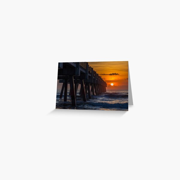 Sunrise Fishing at the Jacksonville Pier Greeting Card