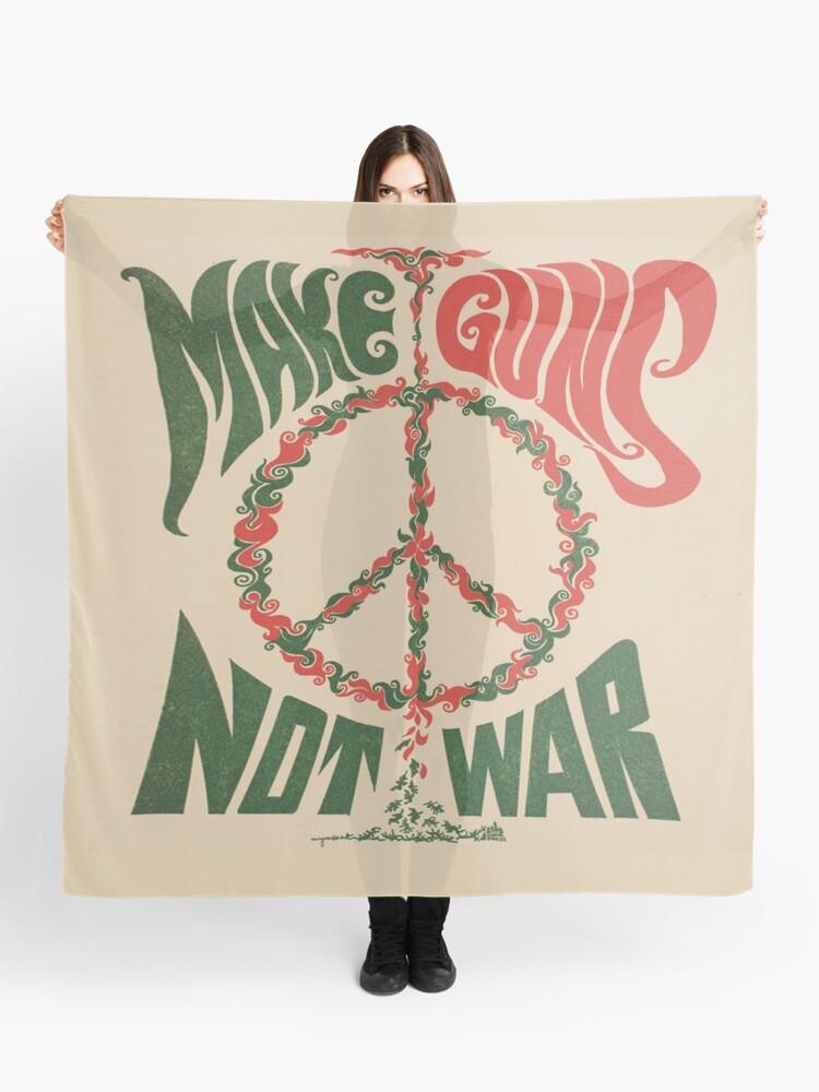 Thumbnail 1 of 3, Scarf, Make Guns Not War designed and sold by Anonymousbtb.