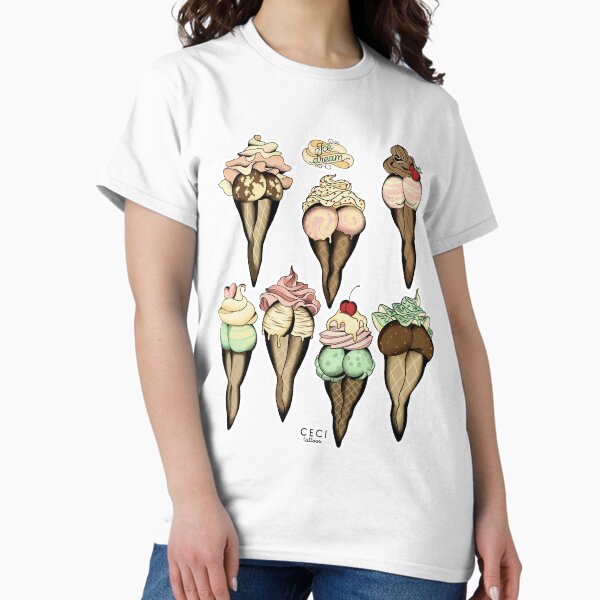 sexy ice cream tattoo flash Classic T-Shirt