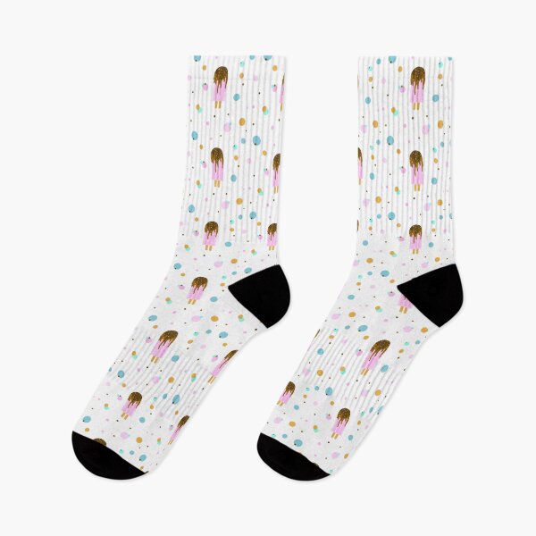 Item preview, seamless pattern with pink ice cream and dots designed and sold by Katty-G.
