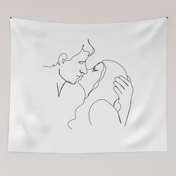 Item preview, Lovers Holding Each Other Line Art designed and sold by NaurinDin.