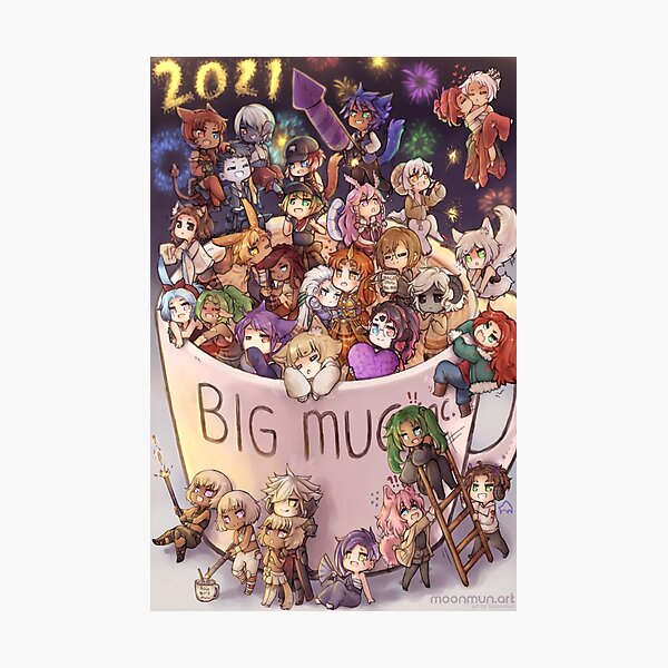 Item preview, Happy 2021 Big Mug Chibi Collab designed and sold by moonmun.