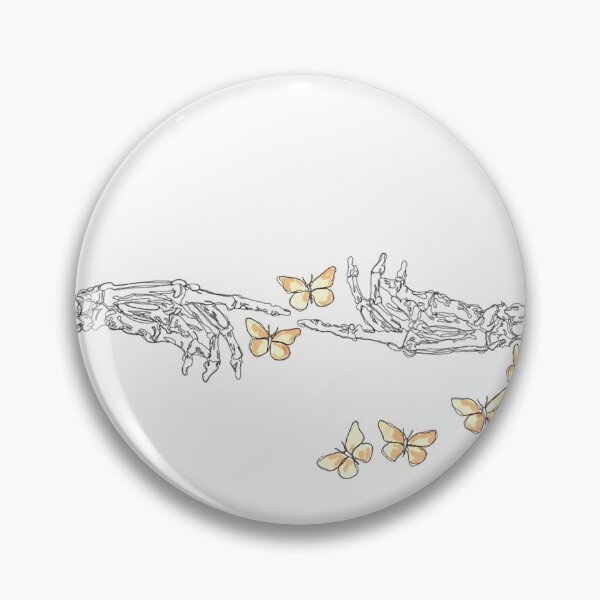 Item preview, skeleton hands line art with butterflies designed and sold by mvsoileau.
