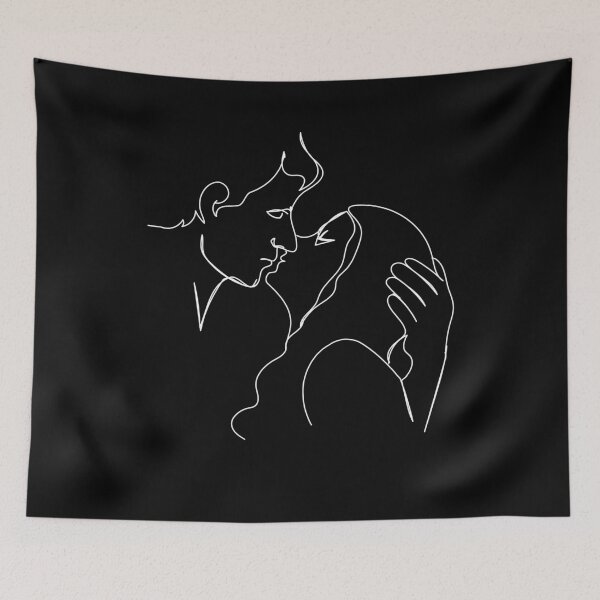 Item preview, Lovers Holding Each Other Line Art designed and sold by NaurinDin.