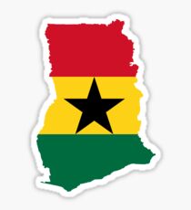 Flag Map of Ghana Sticker