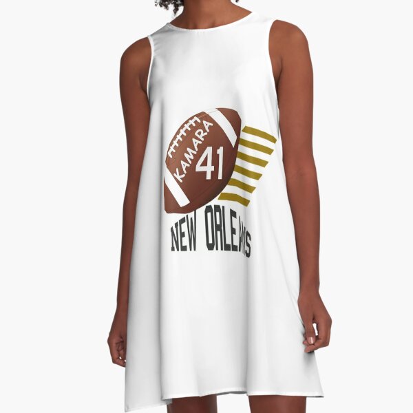 New Orleans Saints Alvin Kamara White Sequin Jersey Dress