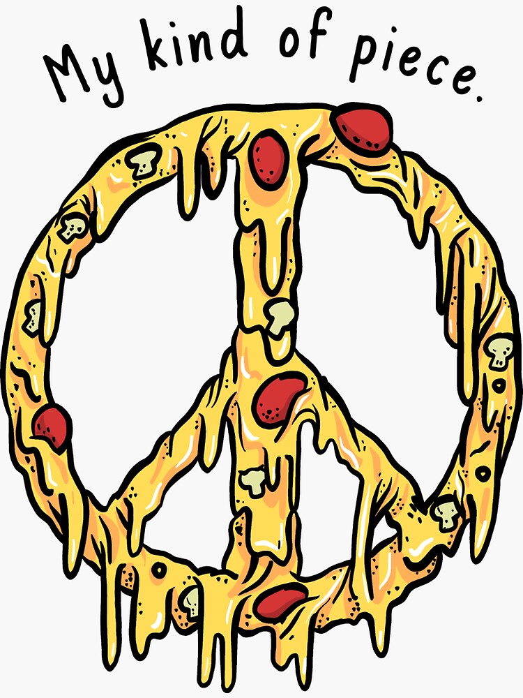 " Pepperoni/Vegetable Pizza Peace Sign " Sticker for Sale by sophiamogannam Redbubble