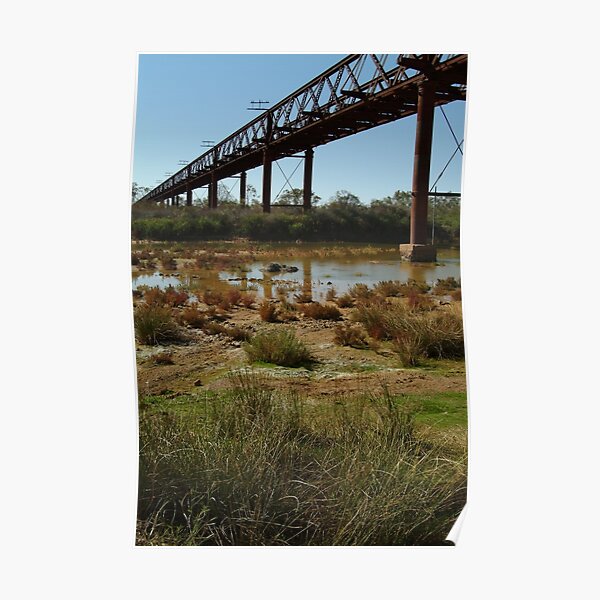 Joe Mortelliti Gallery - Ruins of a railway bridge, Old Ghan Railway, South Australia. Poster