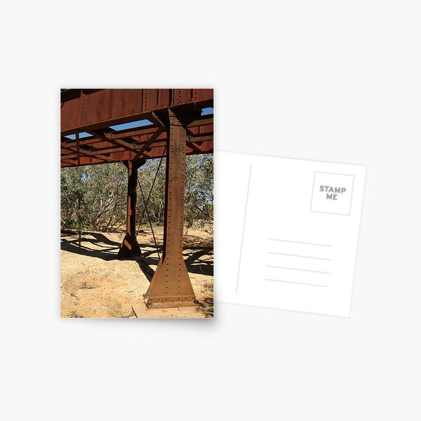 Joe Mortelliti Gallery - Ruins of a railway bridge, Old Ghan Railway, North Creek, South Australia. Postcard