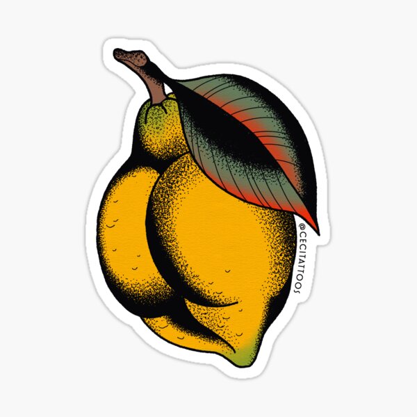 lemon booty tattoo flash Sticker