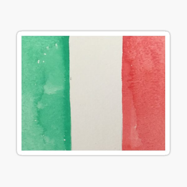 "Italian Tricolore Italy Flag in Water Colors Green, White and Red