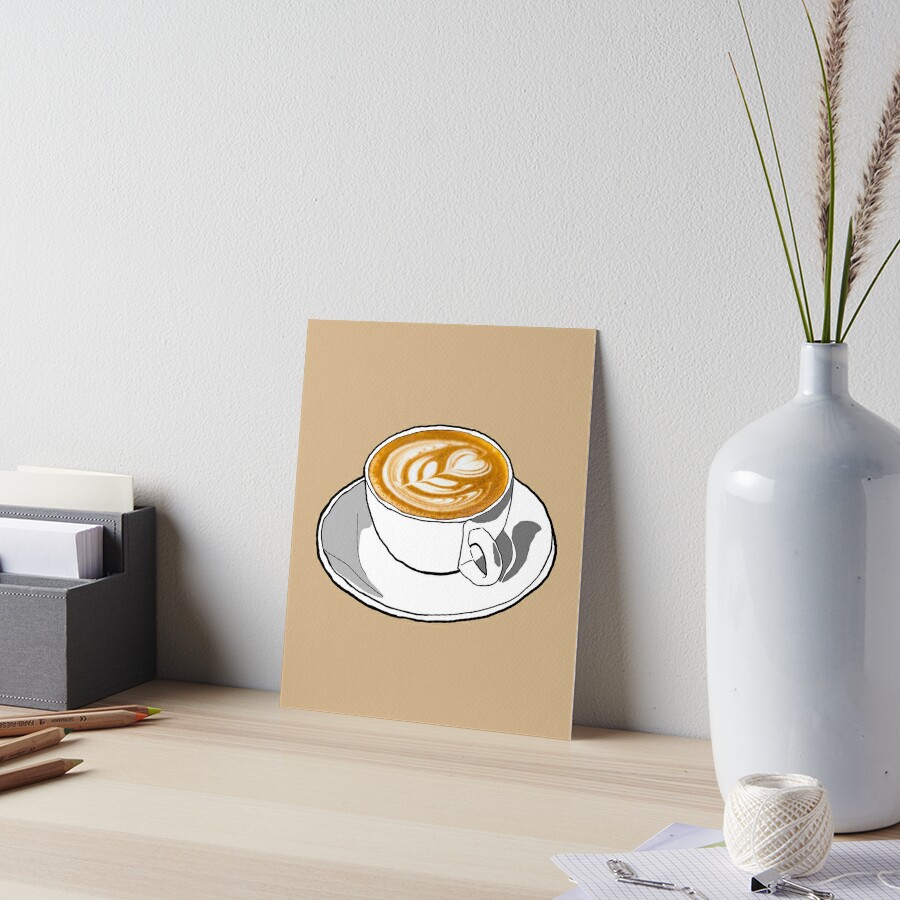 3D Coffee Mug of Cappuccino in a Creative & Aesthetic Wallart | Art Board  Print