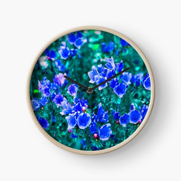 viviid Bluebell flowers Clock