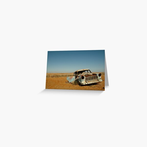 Joe Mortelliti Gallery - Wreck of an FC Holden, Marree, South Australia. Greeting Card