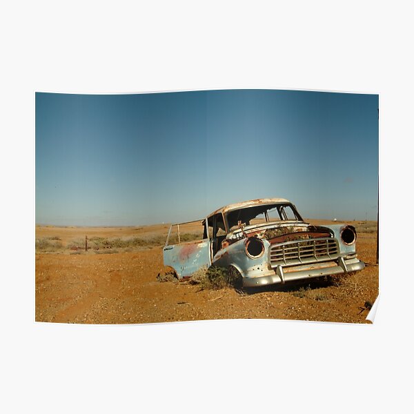 Joe Mortelliti Gallery - Wreck of an FC Holden, Marree, South Australia. Poster