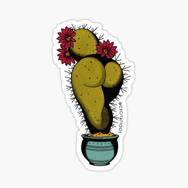 CactASS tattoo flash sticker Sticker