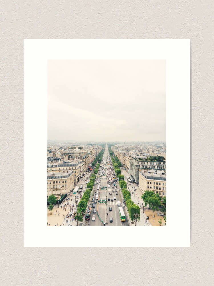 Aerial view of Champs Elysees Paris Greeting Card