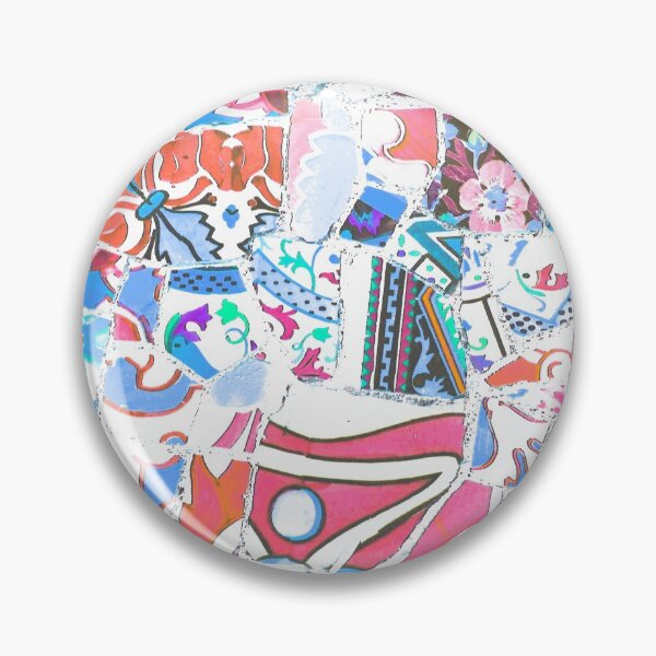 Item preview, Park Guell Gaudi Barcelona Spain trencadis mosaic blue and red designed and sold by LolioGifts.