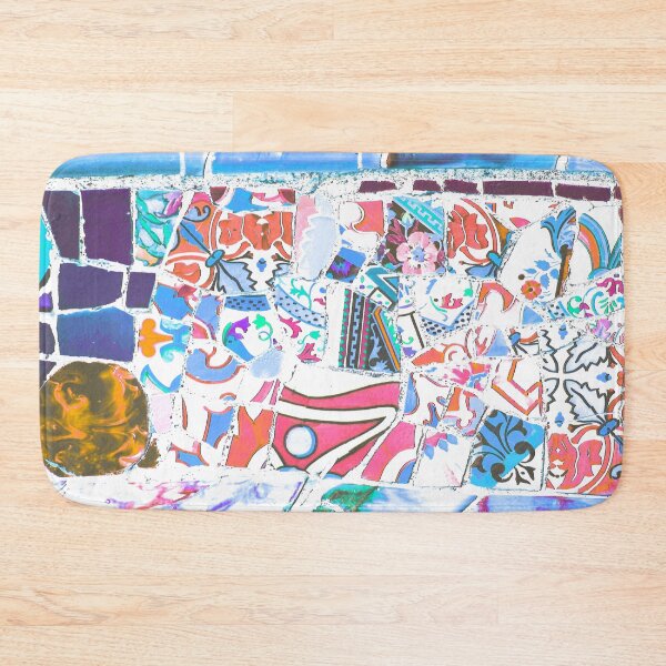 Item preview, Park Guell Gaudi Barcelona Spain trencadis mosaic blue and red designed and sold by LolioGifts.