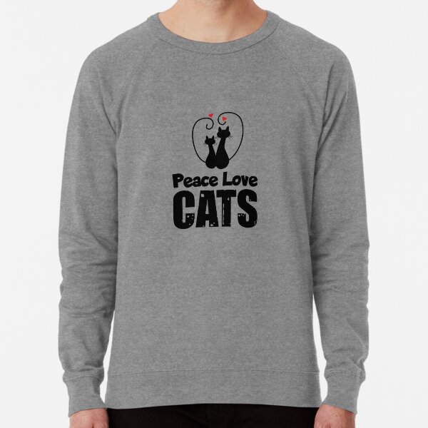 Peace Love Cats Lightweight Sweatshirt