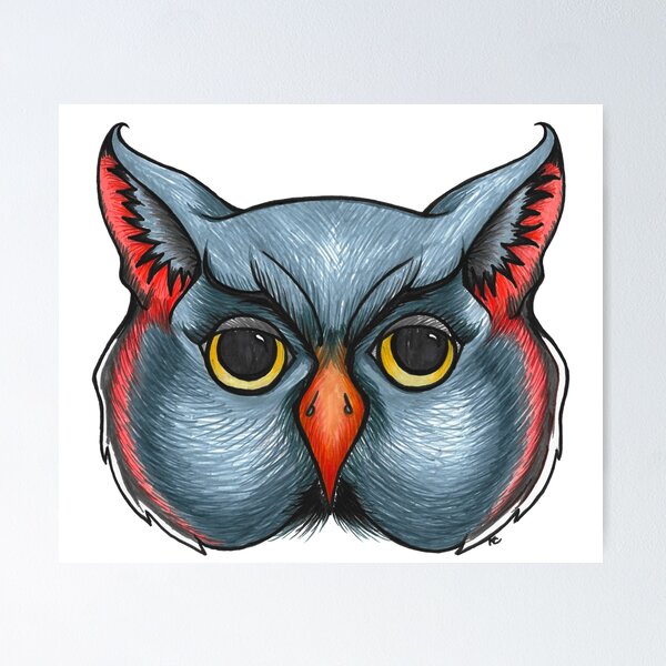 Item preview, Retro Halloween Owl Face designed and sold by The White Bat.