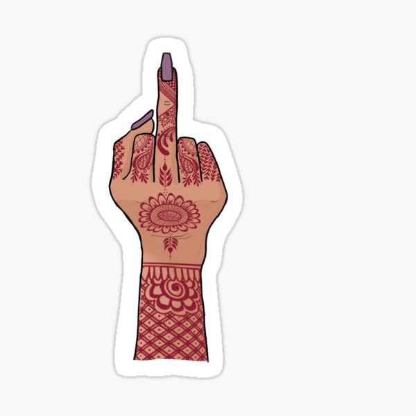 Desi Middle Finger Sticker