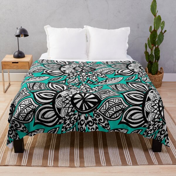 Artikelvorschau, Zendoodle-Muster in Teal entworfen und verkauft von theartofpurpose.