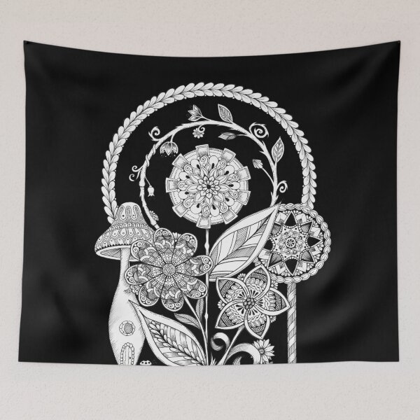 Item preview, Garden of Flowers - Black & White designed and sold by MagicMama.