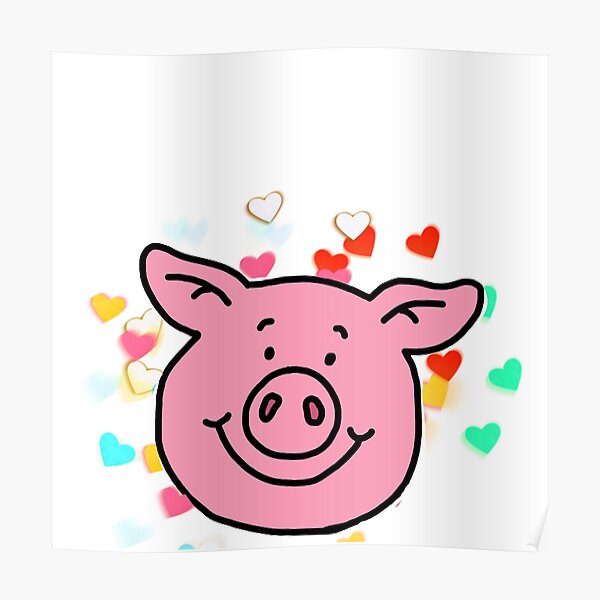 Love Heart Percy Pig Poster
