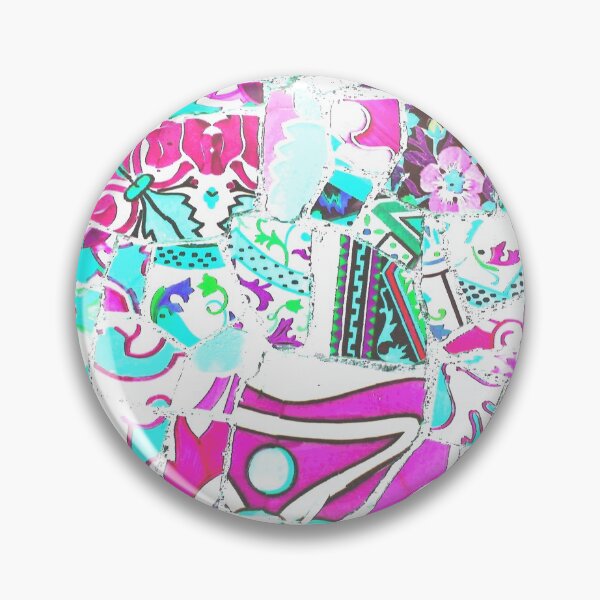 Item preview, Park Guell Gaudi Barcelona Spain trencadis mosaic blue and pink designed and sold by LolioGifts.