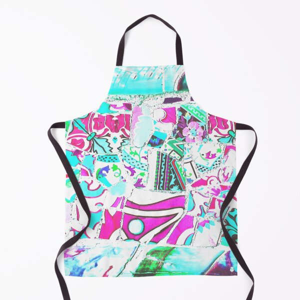Item preview, Park Guell Gaudi Barcelona Spain trencadis mosaic blue and pink designed and sold by LolioGifts.