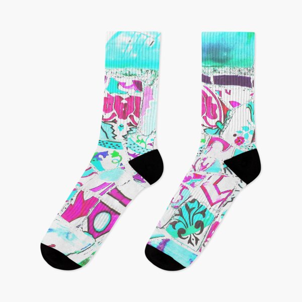 Item preview, Park Guell Gaudi Barcelona Spain trencadis mosaic blue and pink designed and sold by LolioGifts.