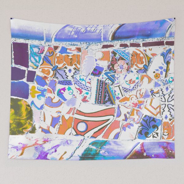 Item preview, Park Guell Gaudi Barcelona Spain trencadis mosaic purple designed and sold by LolioGifts.