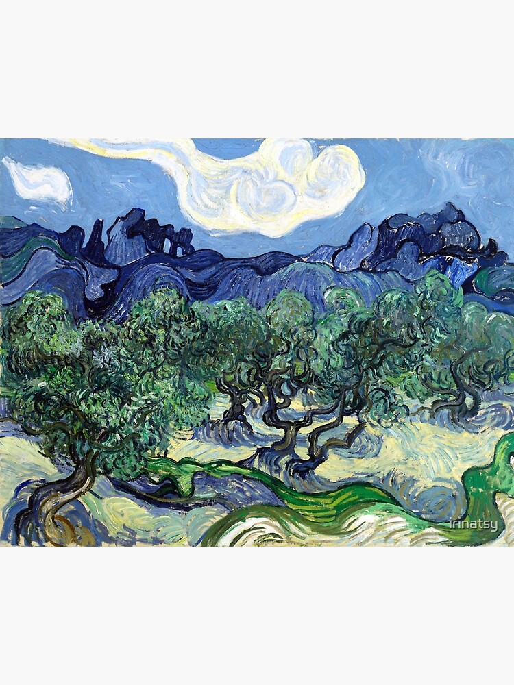 Thumbnail 2 of 2, Greeting Card, Vincent van Gogh - Olive Trees with the Alpilles in the Background designed and sold by irinatsy.