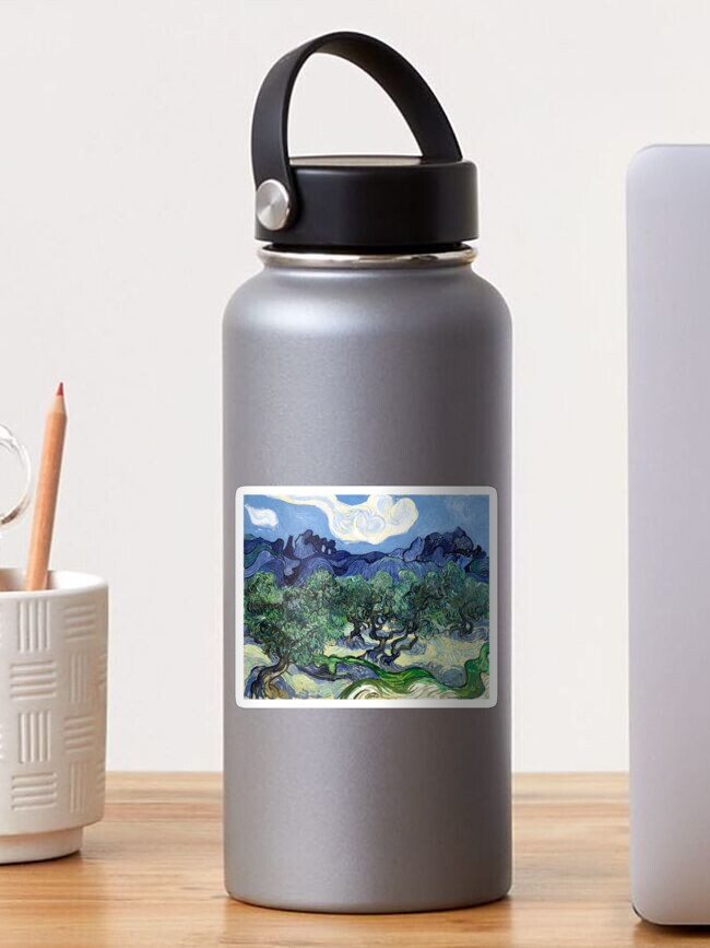 Thumbnail 1 of 3, Sticker, Vincent van Gogh - Olive Trees with the Alpilles in the Background designed and sold by irinatsy.
