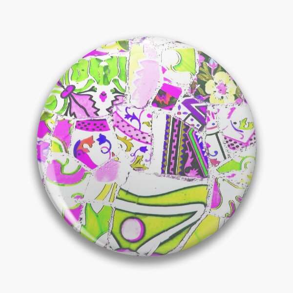 Item preview, Park Guell Gaudi Barcelona Spain trencadis mosaic pink and green designed and sold by LolioGifts.