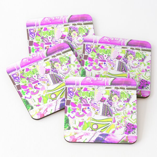 Item preview, Park Guell Gaudi Barcelona Spain trencadis mosaic pink and green designed and sold by LolioGifts.