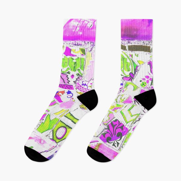 Item preview, Park Guell Gaudi Barcelona Spain trencadis mosaic pink and green designed and sold by LolioGifts.