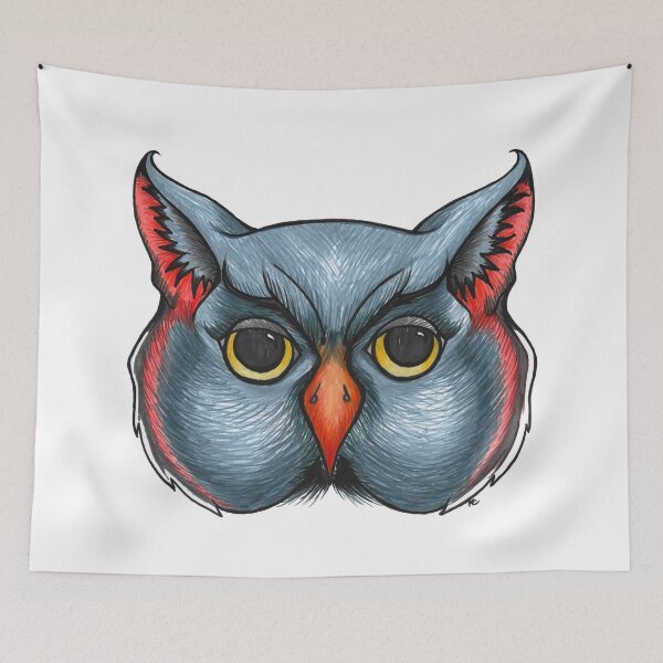 Item preview, Retro Halloween Owl Face designed and sold by The White Bat.