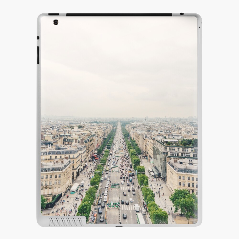 Aerial view of Champs Elysees Paris Greeting Card