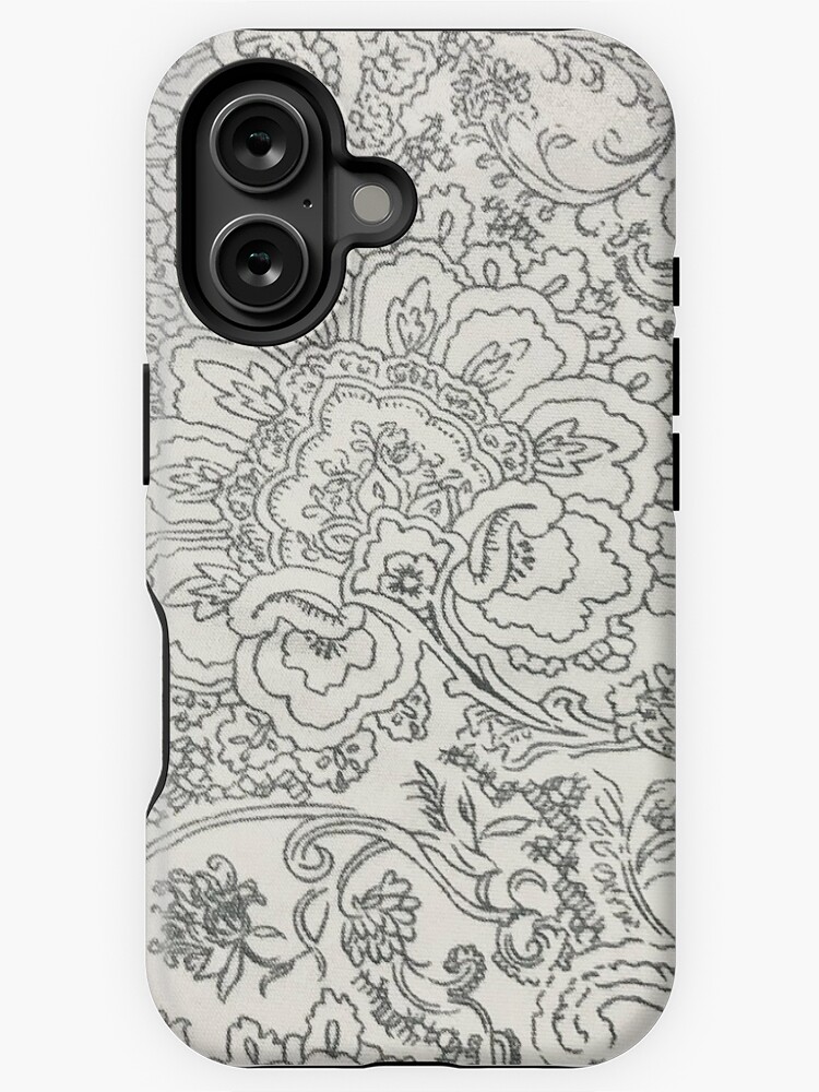 Thumbnail 1 of 4, iPhone Case, Paisley Flower Pattern Design Neutral Light Grey Sand designed and sold by InmaVassar.