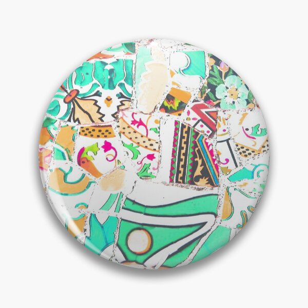 Item preview, Park Guell Gaudi Barcelona Spain trencadis mosaic orange and turquoise designed and sold by LolioGifts.
