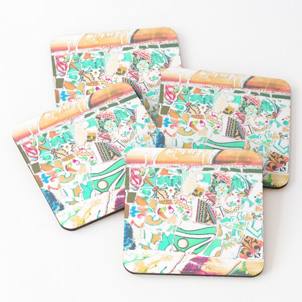 Item preview, Park Guell Gaudi Barcelona Spain trencadis mosaic orange and turquoise designed and sold by LolioGifts.